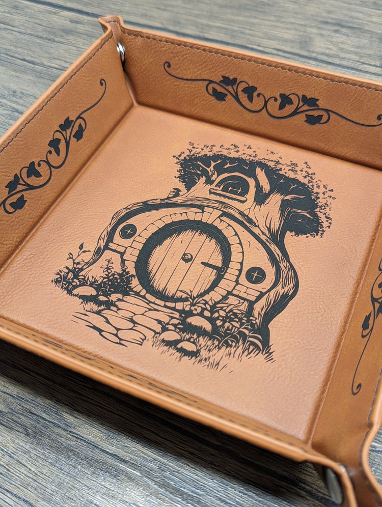 Leatherette Dice Tray with Engraved Design