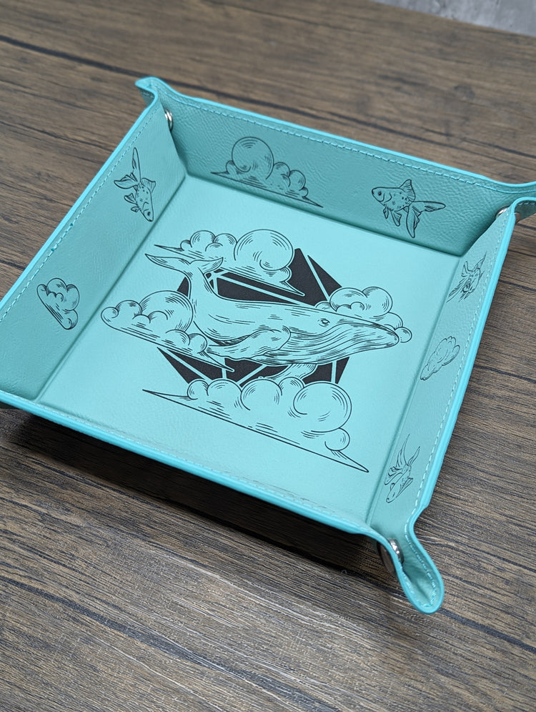 Leatherette Dice Tray with Engraved Design