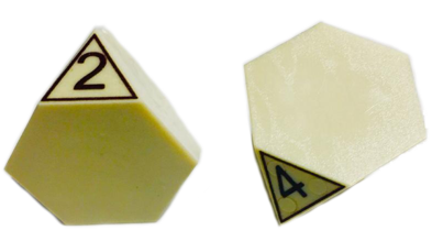 Dice: JF X-Multi-variable D4, uncolored set of 5; W or W/o Case