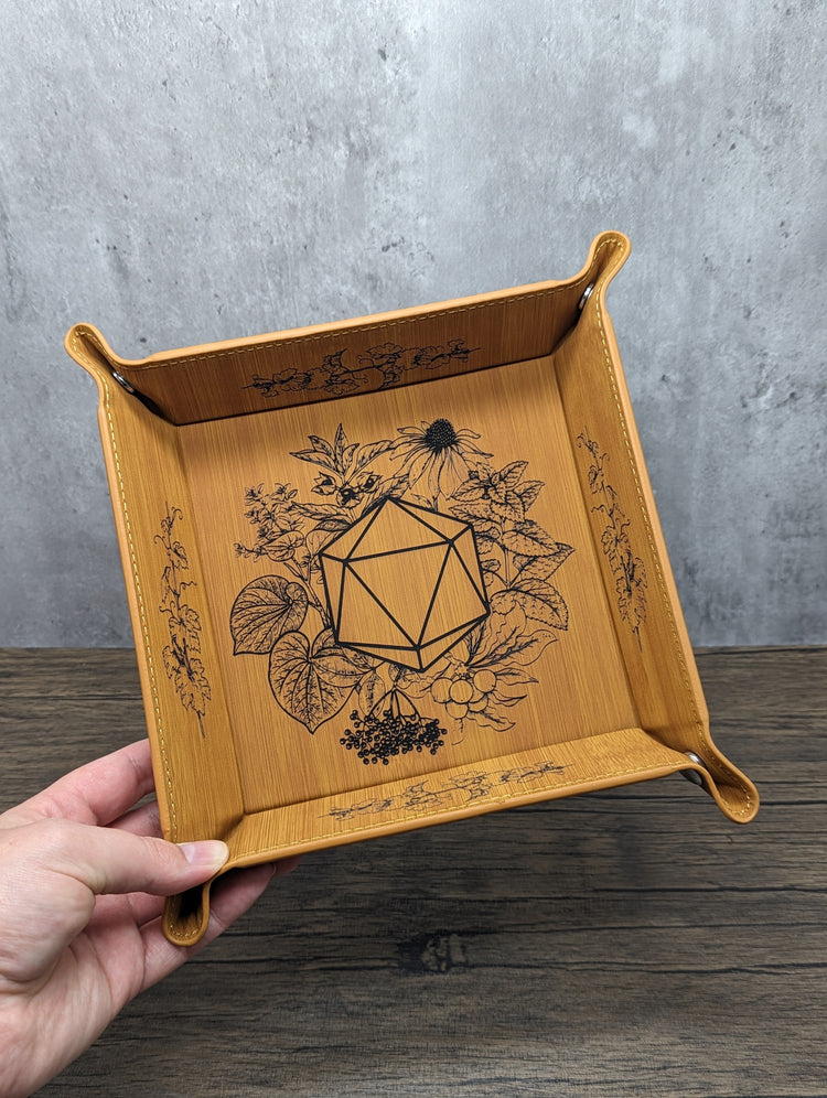 Leatherette Dice Tray with Engraved Design