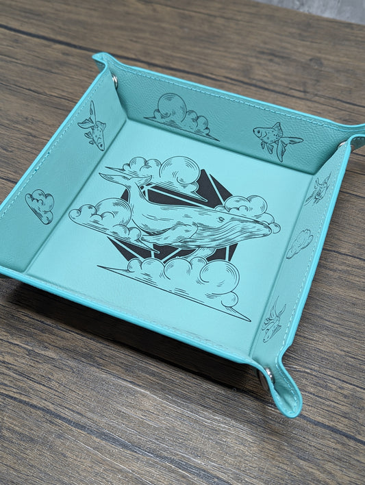 Leatherette Dice Tray with Engraved Design